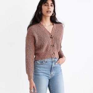 Madewell Marled Greywood Crop Cardigan Sweater